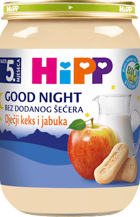 EKO Good Night mliječna kašica – keks i jabuka, 5 + mj. HiPP