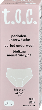 Periodenunterwäsche schwarz Hipster, Gr. L t.o.c.