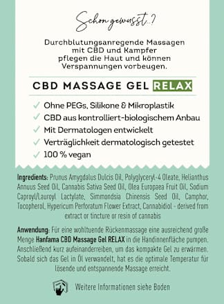 Königs Cannabis CBD Massage-Gel Relax Hanfama
