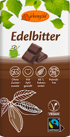 Schokolade Edelbitter Zuckerfrei Birkengold