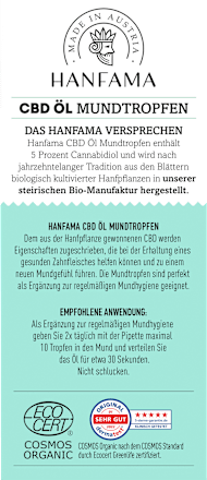 Mundtropfen CBD Öl 5 % Hanfama