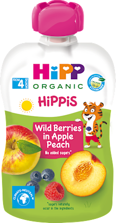 HiPPis voćni pire - jabuka, breskva i šumsko voće, 4+ meseci  HiPP