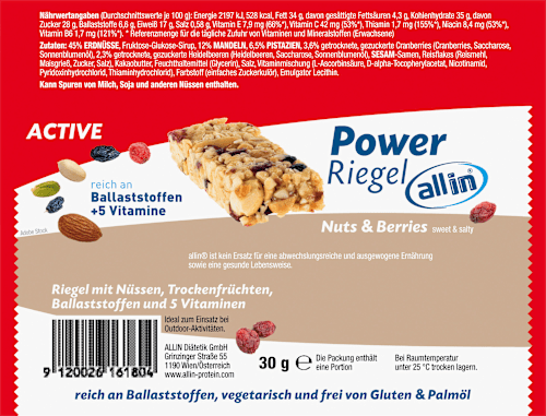 Active Power Riegel Nuts & Berries all in