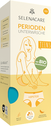 Periodenunterwäsche Teens Hipster blau, Gr. 152 SELENACARE