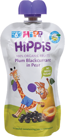 Hippis bio sadni žepek hruška-sliva-črni ribez, od 6. meseca HiPP