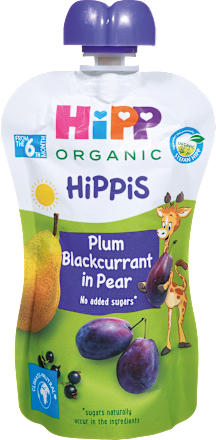 Hippis bio sadni žepek hruška-sliva-črni ribez, od 6. meseca HiPP