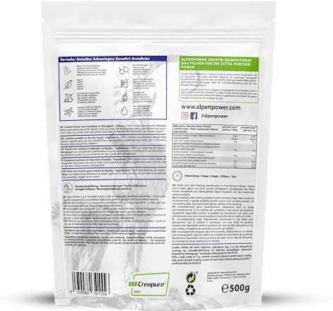 Energie Getränkepulver Pure Creatine Creapure AlpenPower