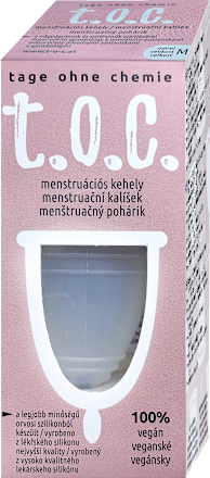 Menštruačný pohárik transparentný, veľkosť M t.o.c.