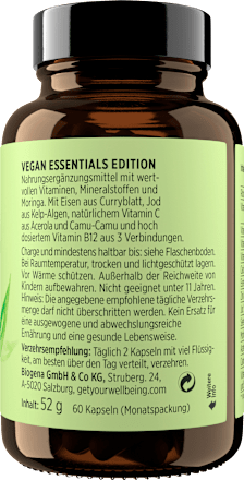 Kapseln Vegan Essentials Edition get your well being BY BIOGENA