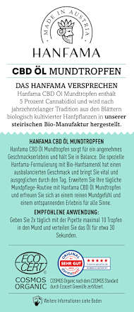 CBD Mundtropfen Öl 5% Hanfama