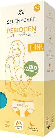 Periodenunterwäsche Teens Hipster blau, Gr. 152 SELENACARE