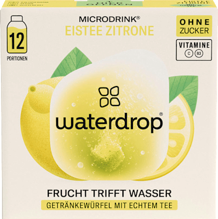 Getränkewürfel Microdrink Eistee Zitrone (12 Stück) waterdrop