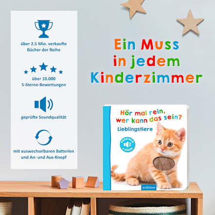 Babybuch Hör mal rein, wer kann das sein? - Lieblingstiere Ars Edition