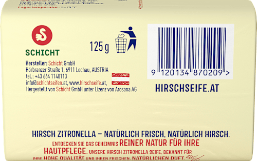 Stückseife Zitronella Hirsch