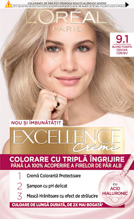 Vopsea de păr permanentă cu amoniac 9.1 L'ORÉAL PARiS EXCELLENCE Creme