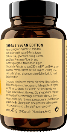 Omega 3 Vegan Edition Kapseln 30 St get your well being BY BIOGENA