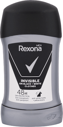 Tuhý antiperspirant Invisible Black + White Rexona men