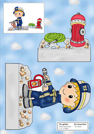 Das Ausschneide-Bastelbuch Bei der Feuerwehr Christophorus