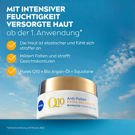 Anti Falten Gesichtscreme Q10 extra reichhaltig LSF 15 NIVEA