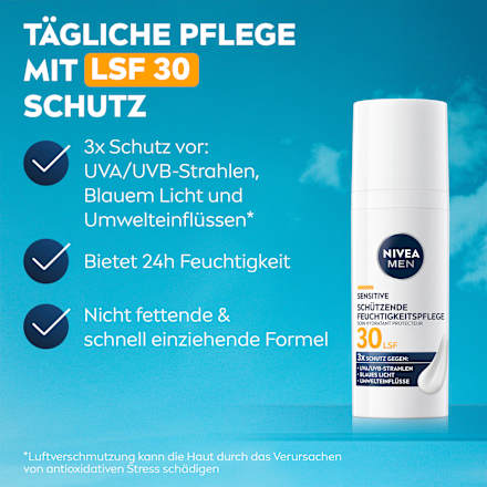 Feuchtigkeitscreme sensitive LSF 30 NIVEA MEN
