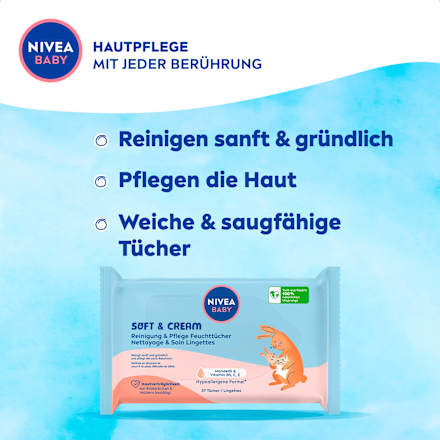 Feuchttücher Soft & Cream (4x57 St) NIVEA BABY