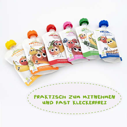 Quetschie Erdbeere & Himbeere im Joghurt, ab 10 Monaten Freche Freunde