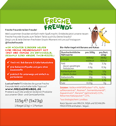 Fruchtriegel Kakao & Banane (5x23 g) Freche Freunde