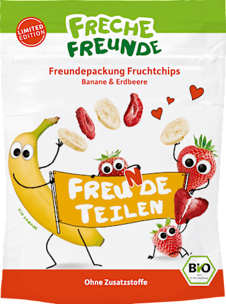 Kindersnack Fruchtchips Banane & Erdbeere  Freche Freunde