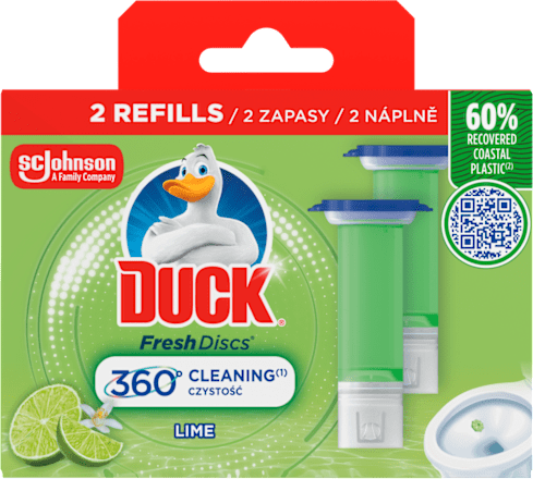 Żelowe krążki do WC Fresh Discs Lime, zapas DUCK