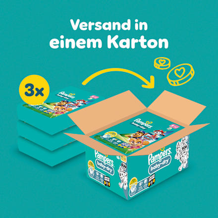 Windeln Baby Dry Gr.4 (9-14 kg) Limited Edition Paw Patrol, Monatsbox Pampers