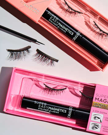 Künstliche Wimpern Super Easy Magnetics (1 Paar) +& Eyeliner 010 Magical Volume  CATRICE