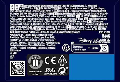 Elektrische Zahnbürste Kinder PRO Junior Grogu/Starwars, ab 6 Jahren Oral-B