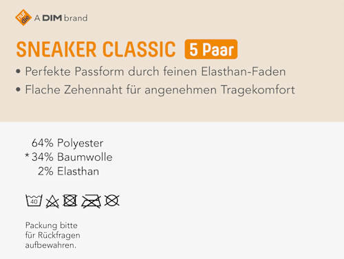 Sneaker Socken Classic Damen schwarz, Gr. 35-38 (5 Paar) nur die