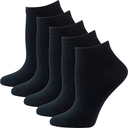 Sneaker Socken Classic Damen schwarz, Gr. 35-38 (5 Paar) nur die