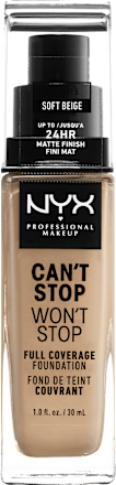 Foundation Can't Stop Won't Stop 24-Hour Soft Beige 7.5 NYX PROFESSIONAL MAKEUP
