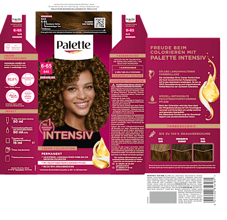 Haarfarbe 6-65/645 Honigbraun Palette Intensive Color Creme