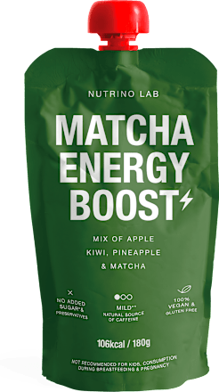 Sadna kaša Matcha Energy Boost iz jabolk, kivija in ananasa z dodatkom zelenega čaja Nutrino Lab