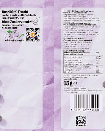 Trockenfrüchte, Heidelbeeren gefriergetrocknet Seeberger