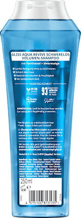 Shampoo Aqua Revive Schwerelos Schwarzkopf GLISS