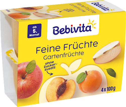 Früchte Feine Früchte Gartenfrüchte nach dem 4. Monat (4x100 g) Bebivita