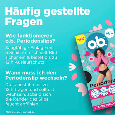 Periodenunterwäsche Slip schwarz Gr. M/L o.b.