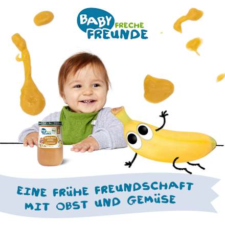 Frucht und Getreide Aprikose, Banane mit Hafer ab dem 8. Monat Freche Freunde