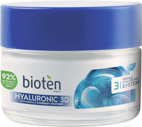 Нощен крем за лице Hyaluronic 3D bioten