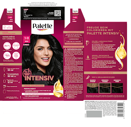 Haarfarbe 1-0/900 Schwarz Palette Intensive Color Creme