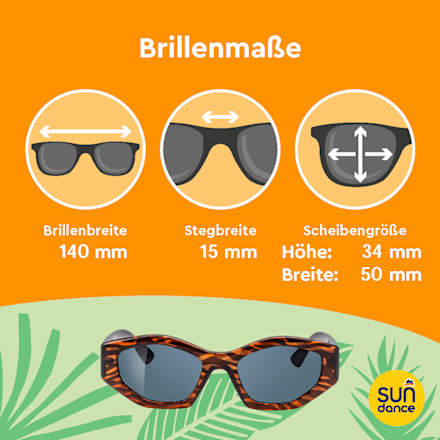 Sonnenbrille Erwachsene braunes Exotendesign, eckiges Gestell SUNDANCE