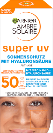 Sonnencreme Gesicht super UV Anti-Age, LSF 50+ Garnier Ambre Solaire