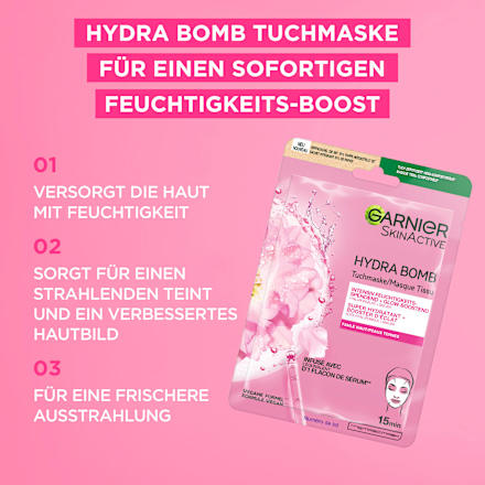 Tuchmaske Hydra Bomb Sakura Glow-Boosting  Garnier Skin Active