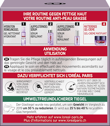 Gesichtsgel Revitalift Filler Oil Control mattierend L'ORÉAL PARiS