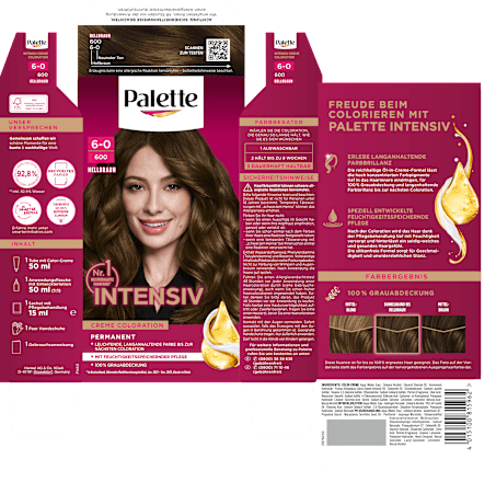 Haarfarbe 6-0/600 Hellbraun Palette Intensive Color Creme