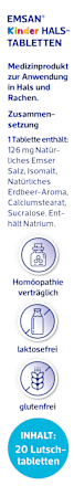 Halstabletten für Kinder Erdbeere Emsan